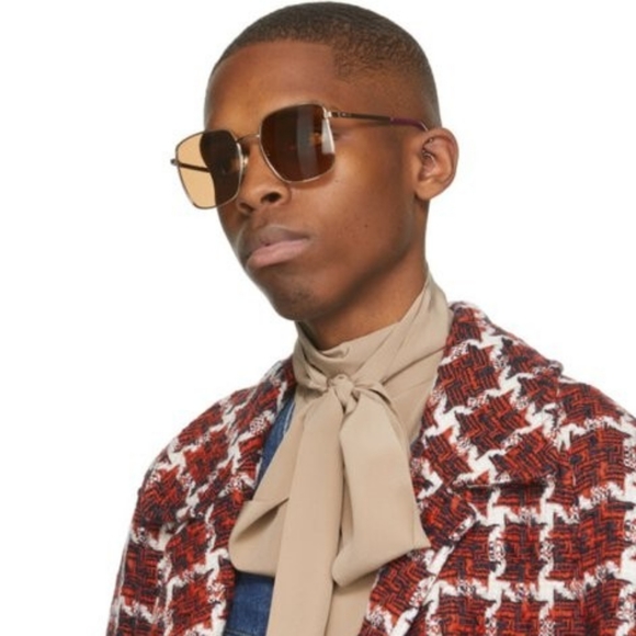 NEW GUCCI SQUARE SUNGLASSES GG0802S 002 GUCCI UNISEX EYEWEAR - Picture 2 of 11